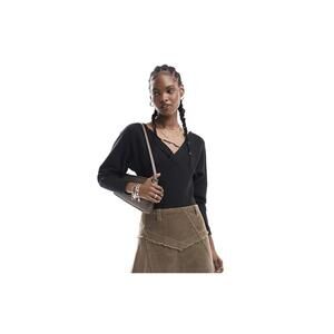 Free People We the Free Hold Me Close Wrap Ribbed Top, Women's Large, NWOT